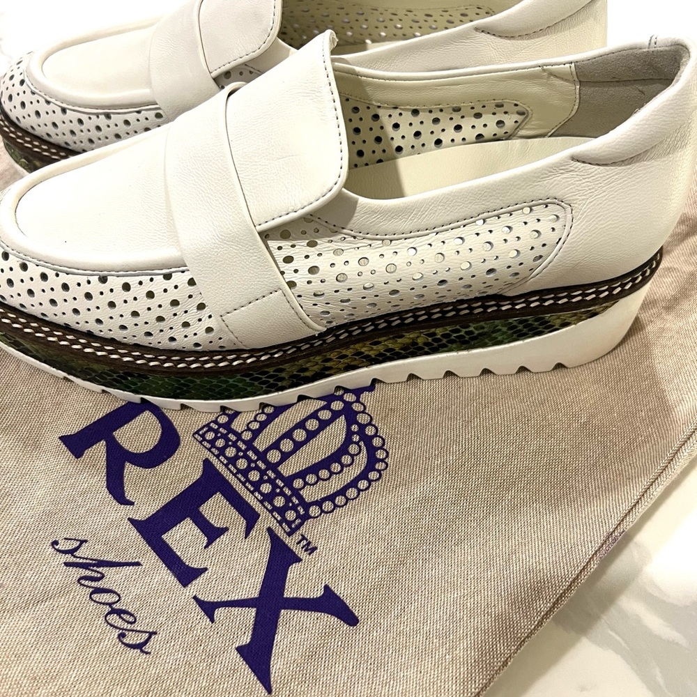 Rex Carolyne White Python Perforated Loafer Leath… - image 8